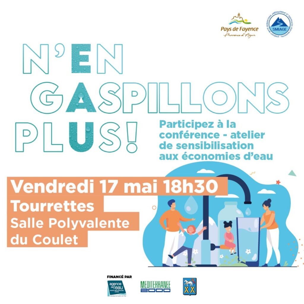Affiche de l'événement "N'en Gaspillons Plus !" Vendredi 17 mai 18h30 à Tourrettes.